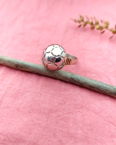 Plata 925 Anillo Pelota Fútbol