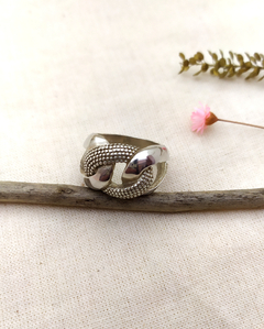 Plata 925 Anillo enlazado facetado