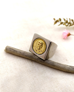 Plata 925 Anillo Sello cuadrado Francisco - comprar online