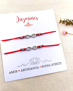 Par de pulseras hilo mini infinito para compartir