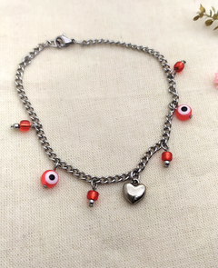 Pulsera ojitos turcos con corazón