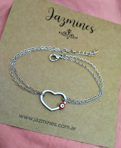 Pulsera centro corazón ojo turco