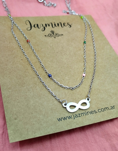 Collar doble con infinito - comprar online
