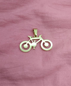 Dije bicicleta acero dorado