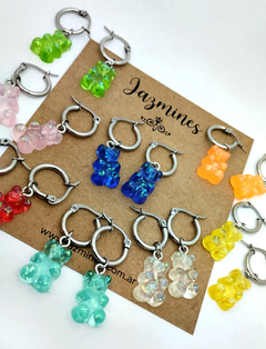 Argollas con osito Yummy brillos en internet