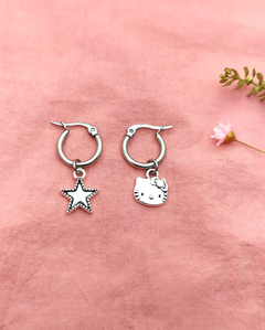 Argollitas Kitty y estrella