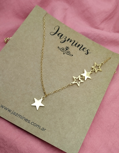 Collar irregular estrellas acero dorado - comprar online