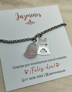 Pulsera delantal seño chico con piedra