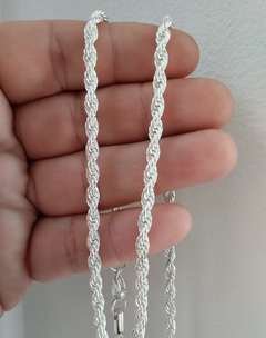 Cadena soga gruesa acero blanco