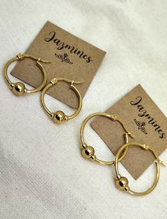 Argollas Marbella acero dorado