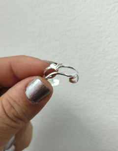 Anillo corazoncito con onda acero blanco abierto - comprar online