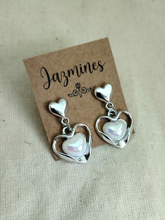 Aros corazón Amor colgantes plateados