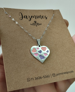 Collar corazones esmaltados
