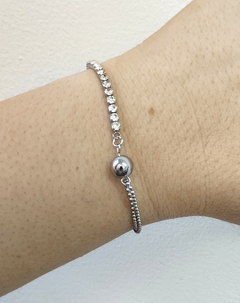 Pulsera centro esfera y strass