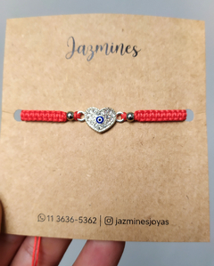 Pulsera macramé Corazón ojo turco