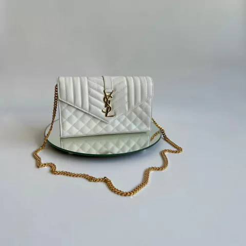 Bolsa YSL Envelope Pequena Branca