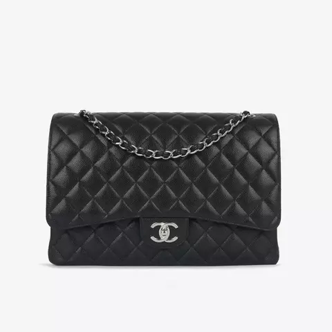 Bolsa Chanel Classic Maxi Double Flap - Caviar Preto