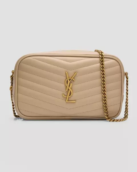 Bolsa Lou Mini YSL Camera Bag in Smooth Quilted Leather