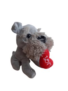 Peluche Perro Schnauzer con Corazón Love