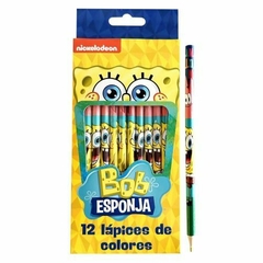 Lápices de Colores x 12 Unidades Bob Esponja Original Cresko