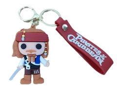 Llavero Capitán Jack Sparrow de Silicona - Piratas del Caribe - (MAYORISTA)