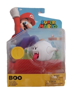 Figura Muñeco Fantasma Boo con Moneda - Original Mario Bros - Aye & Marcos Toys