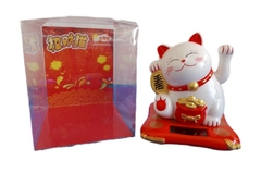 Gato de la Suerte Blanco Solar - Maneki Neko - comprar online