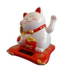 Gato de la Suerte Blanco Solar - Maneki Neko - Aye & Marcos Toys