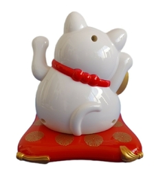 Imagen de Gato de la Suerte Blanco Solar - Maneki Neko