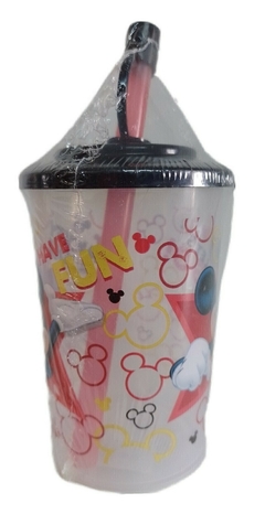Vasito Mickey Mouse con Tapa y Sorbete Plástico Infantil 270 ml (Mayorista) en internet