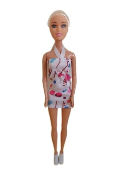 Muñeca Articulada Tiny Vestido Blanco Estampado (Mayorista)