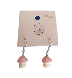 Aros Honguitos Rosados - Colgantes
