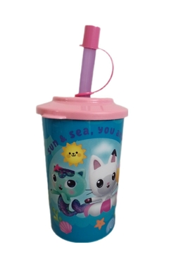 Vasito Gabby's Dollhouse con Tapa y Sorbete 270 ml - comprar online