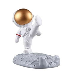 Soporte Base para Celular Astronauta Pie Dorado