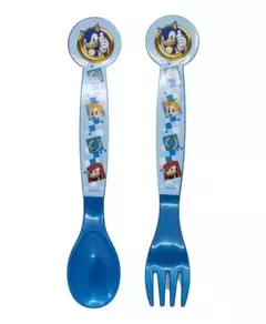 Set x 2 Cubiertos Sonic Cuchara Tenedor Infantil - comprar online