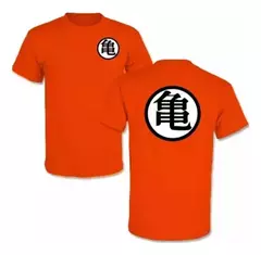 Remera Dragon Ball Talle 16 Niños Kanji Kame Naranja