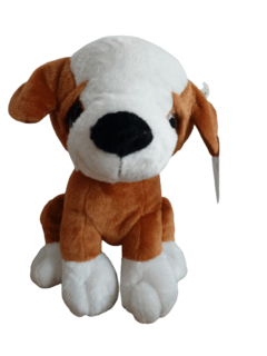 Peluche Perro color blanco y beige