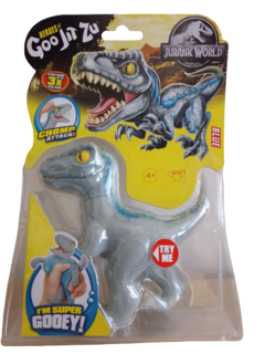 Muñeco Dinosaurio Squishy Velociraptor Blue Goo Jit Zu Jurassiz World