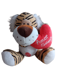 Peluche Tigre con sonido Corazón San Valentín