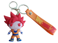 Llavero Goku Rojo Nivel Dios de Silicona - Dragon Ball - (MAYORISTA)