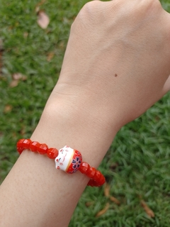 Pulsera Gato de la Suerte Elástica - Roja - comprar online