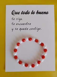 Pulsera Roja y Blanca - Elástica