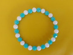 Pulsera Celeste y Blanca - Elástica