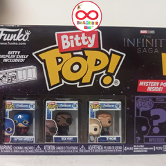 Funko Bitty Pop! Avengers The Infinity Saga Pack 4 ( Capitán América, Nick Fury, Thor y 1 Misterioso ) en internet
