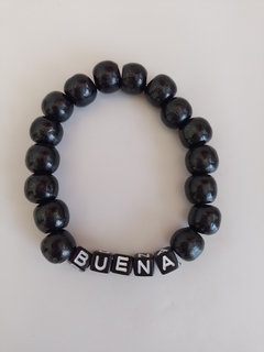 Pack x 2 Pulseras Buena Suerte - Negras Elásticas - comprar online