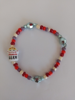 Pulsera Gato de la Suerte Multicolor - Elástica