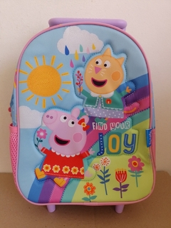 Mochila Peppa Pig con Carrito 12 Pulgadas Infantil Jardín - (MAYORISTA) - Aye & Marcos Toys