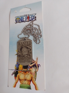 Colgante Collar Wanted Monkey D Luffy de Metal - One Piece - (Mayorista) - comprar online