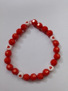 Pulsera Roja Corazones - Elástica