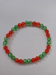 Pulsera Verde y Roja Navideña - Elástica